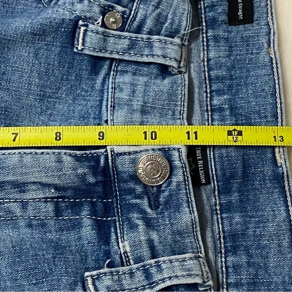 TRUE RELIGION / Mens Ricky Straight Leg Medium Washed Jeans Distressed Size 32
